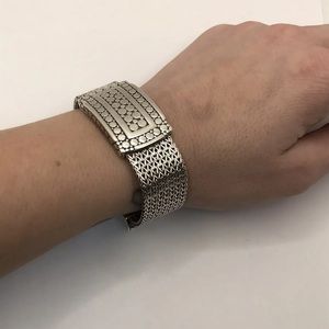 John Hardy 925 Sterling Silver Large Wide Dot Buckle Bracelet